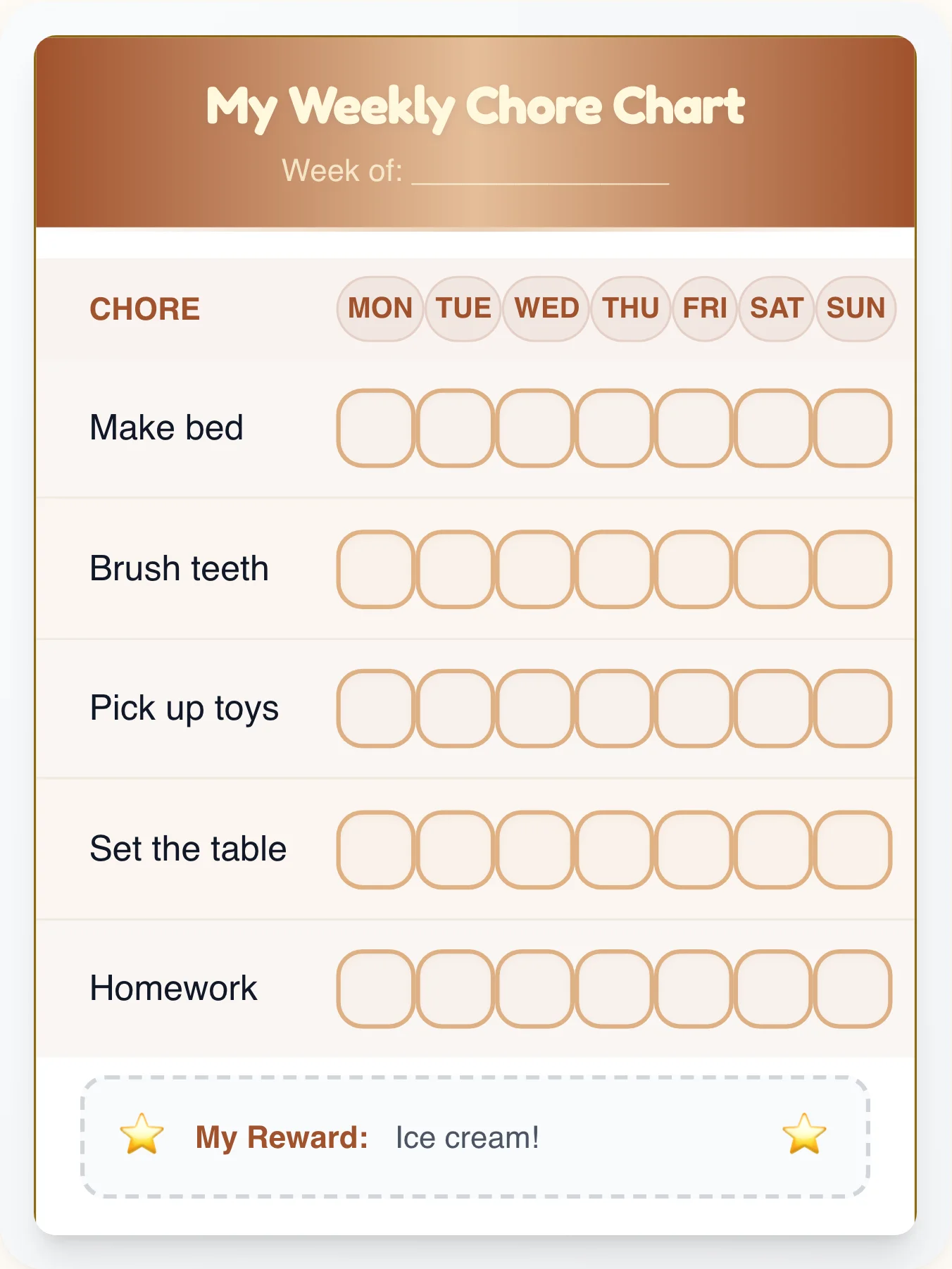 Mid-Century Corner Office Chore Chart - printable professional chore chart