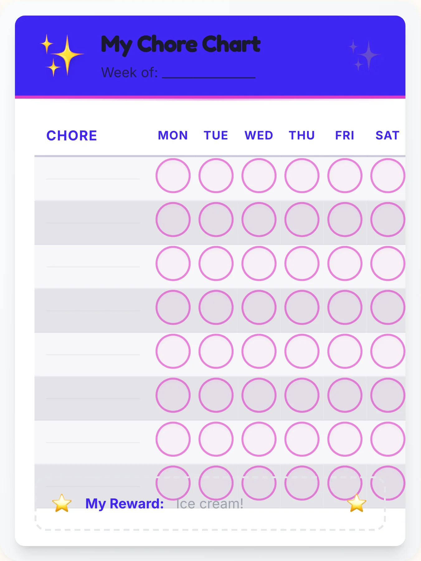 Organic Simplistic DIY Chart - printable simplistic chore chart
