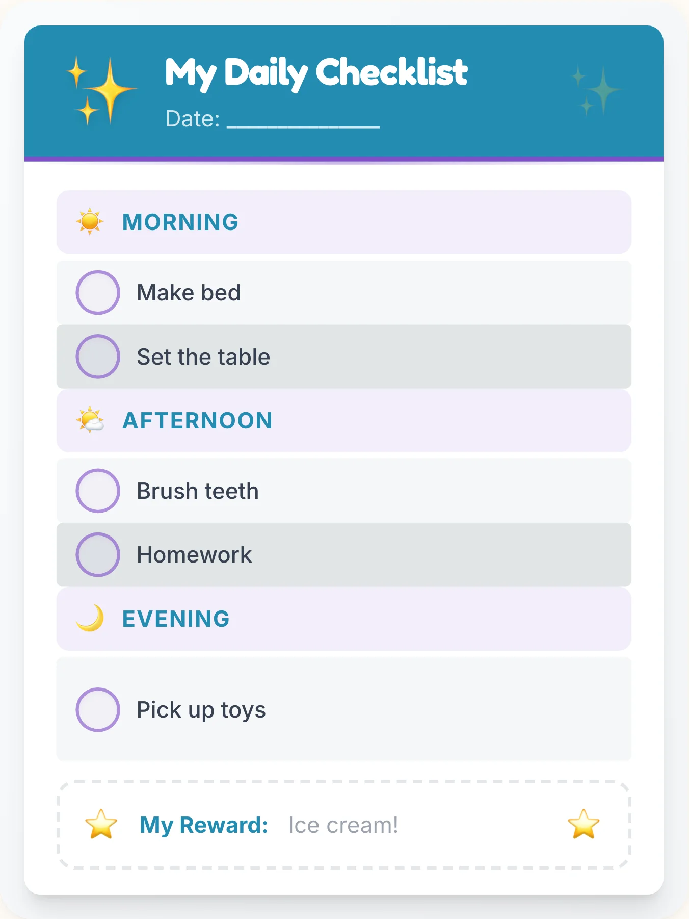 Inspiring Simplistic To-Do Chart - printable simplistic chore chart