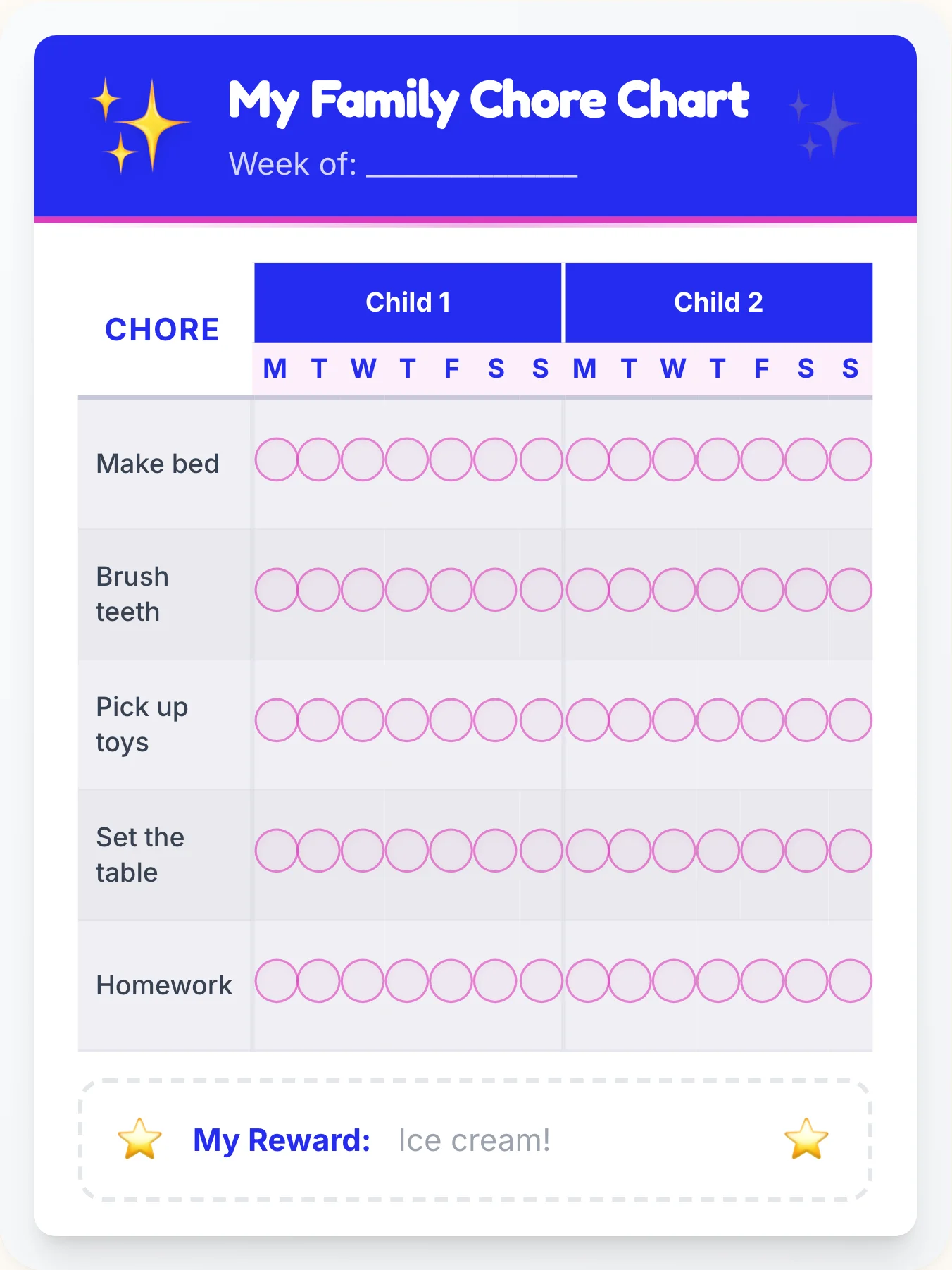 Natural Simplistic Team Chart - printable simplistic chore chart