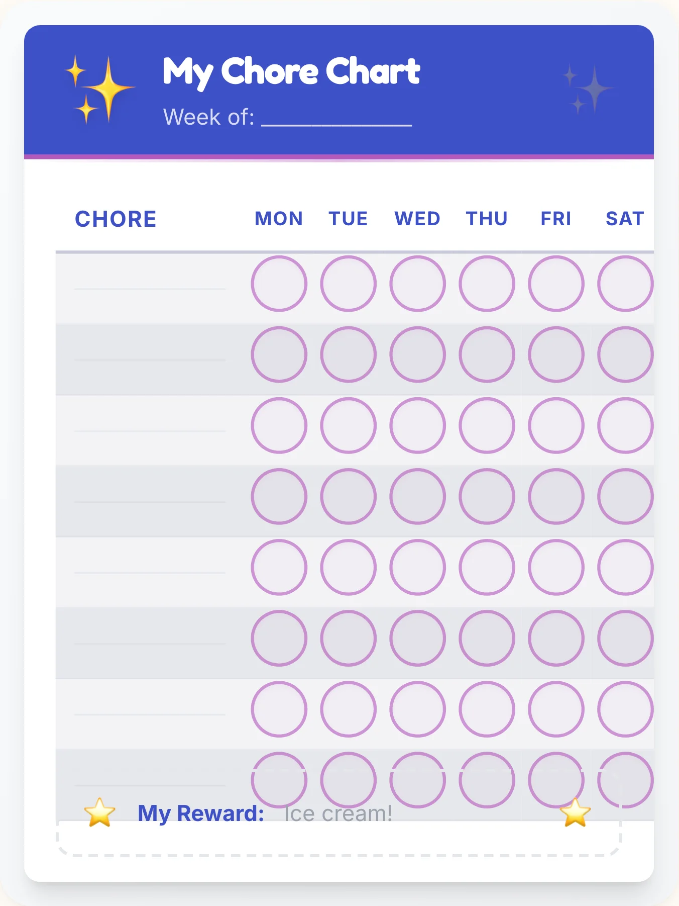 Natural Simplistic Custom Chart - printable simplistic chore chart