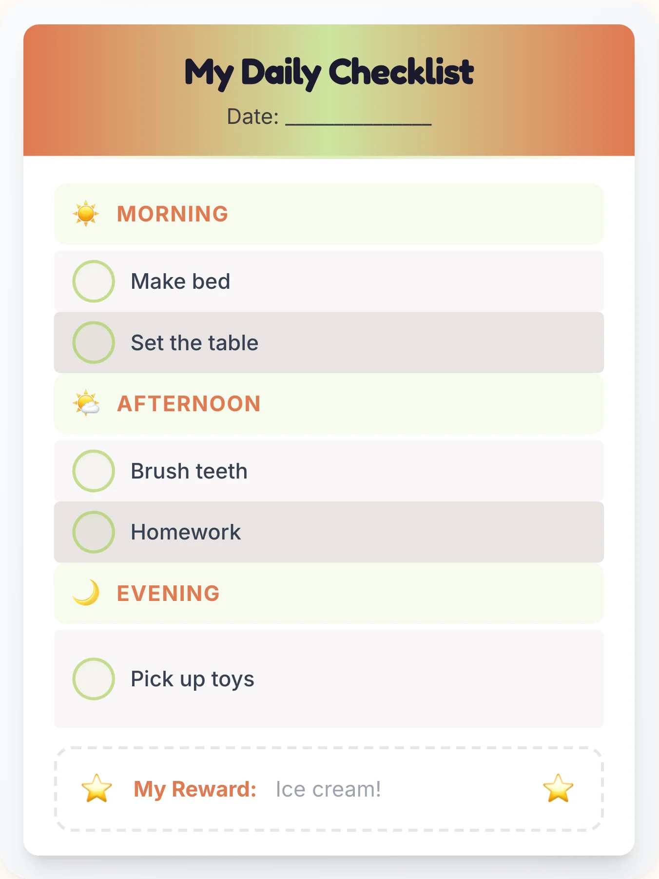 Dreamy Simplistic To-Do Chart - printable simplistic chore chart