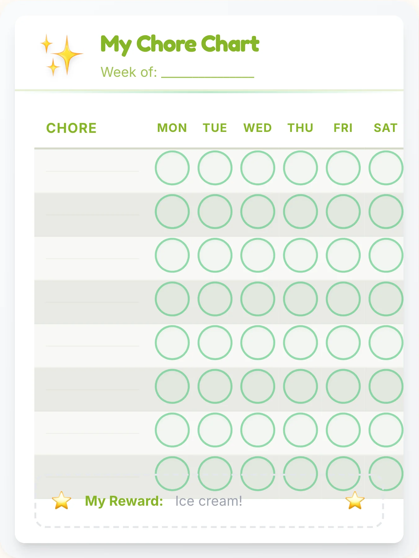 Playful Simplistic Open Template - printable simplistic chore chart