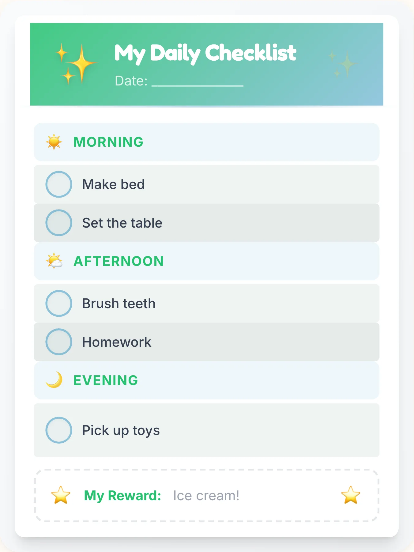 Cheerful Simplistic To-Do Chart - printable simplistic chore chart