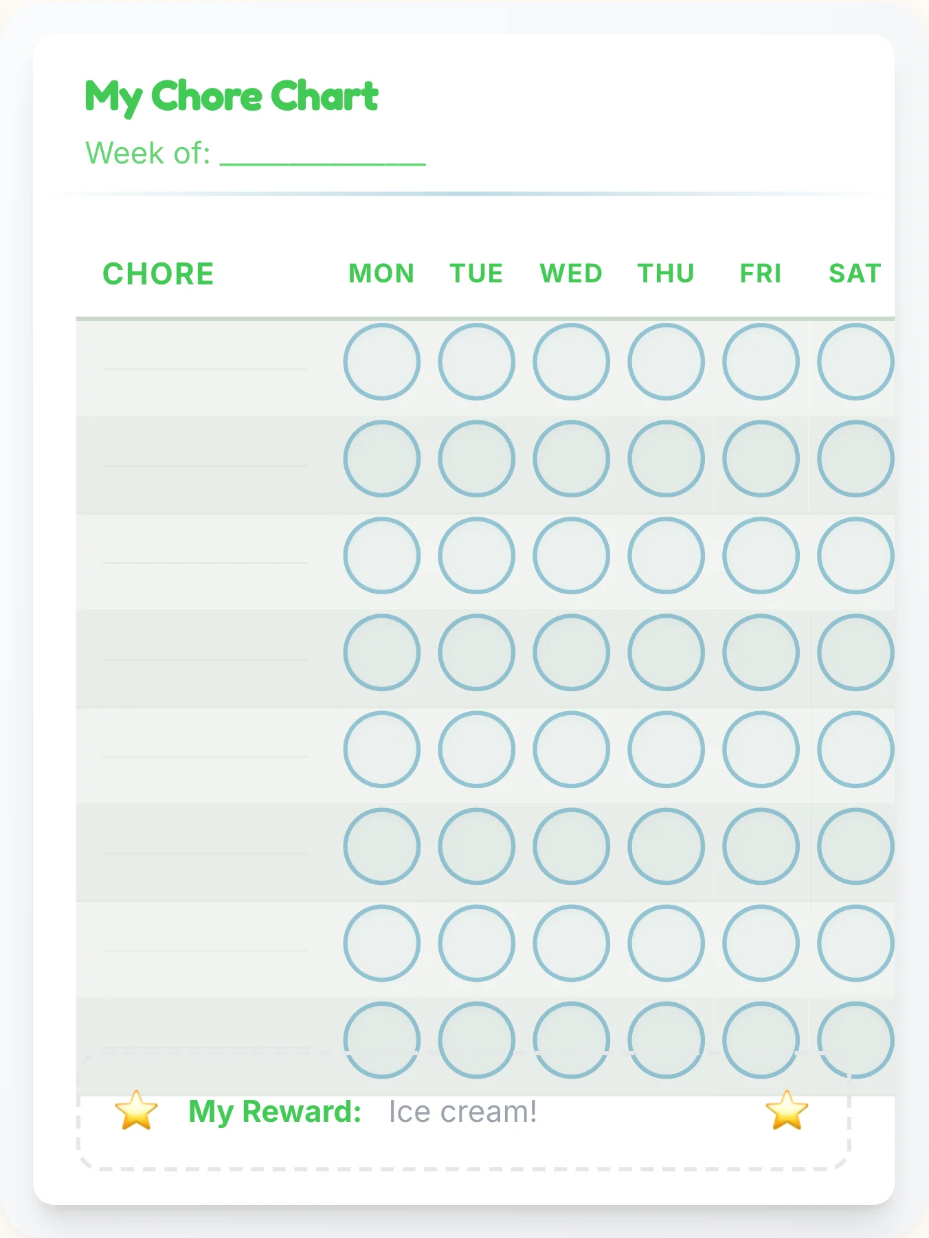Warm Simplistic Custom Chart - printable simplistic chore chart