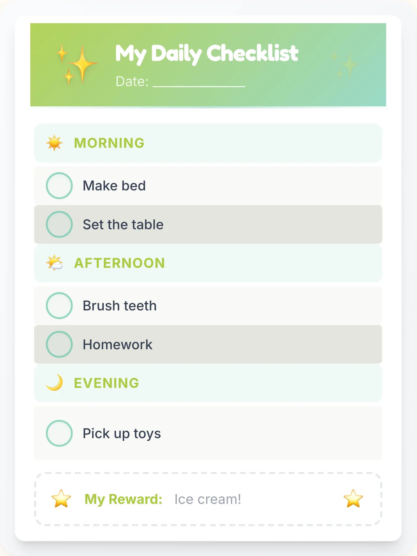 Noble Simplistic Daily Planner - printable simplistic chore chart