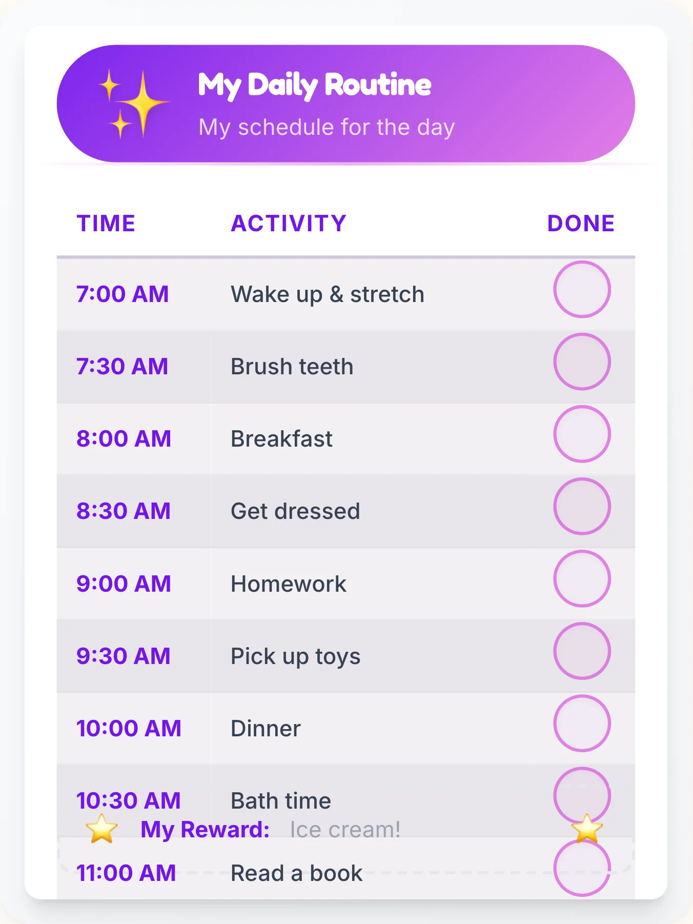 Serene Simplistic Flow Chart — Free Printable Routine Schedule Template - printable simplistic chore chart