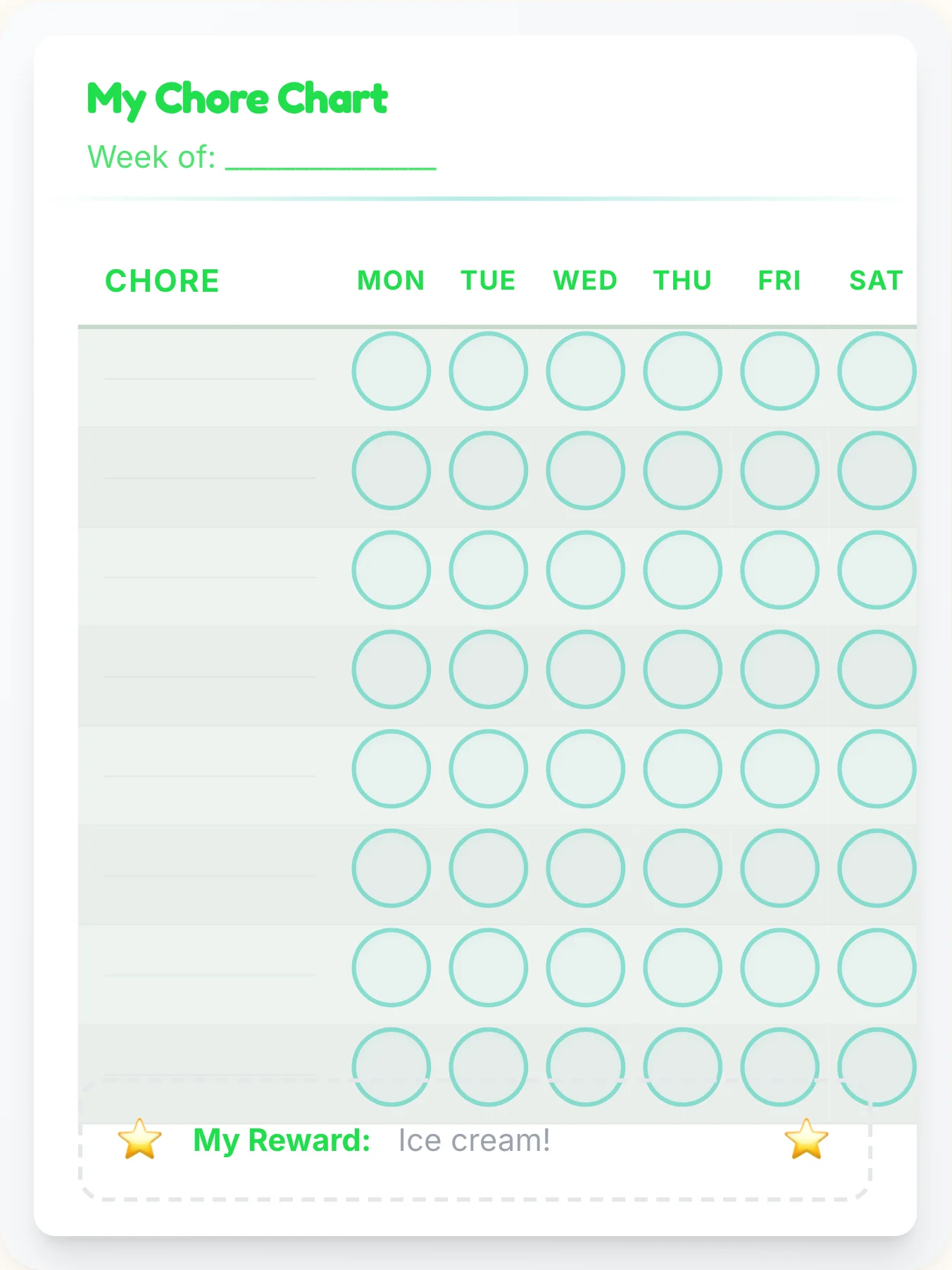 Warm Simplistic DIY Chart - printable simplistic chore chart