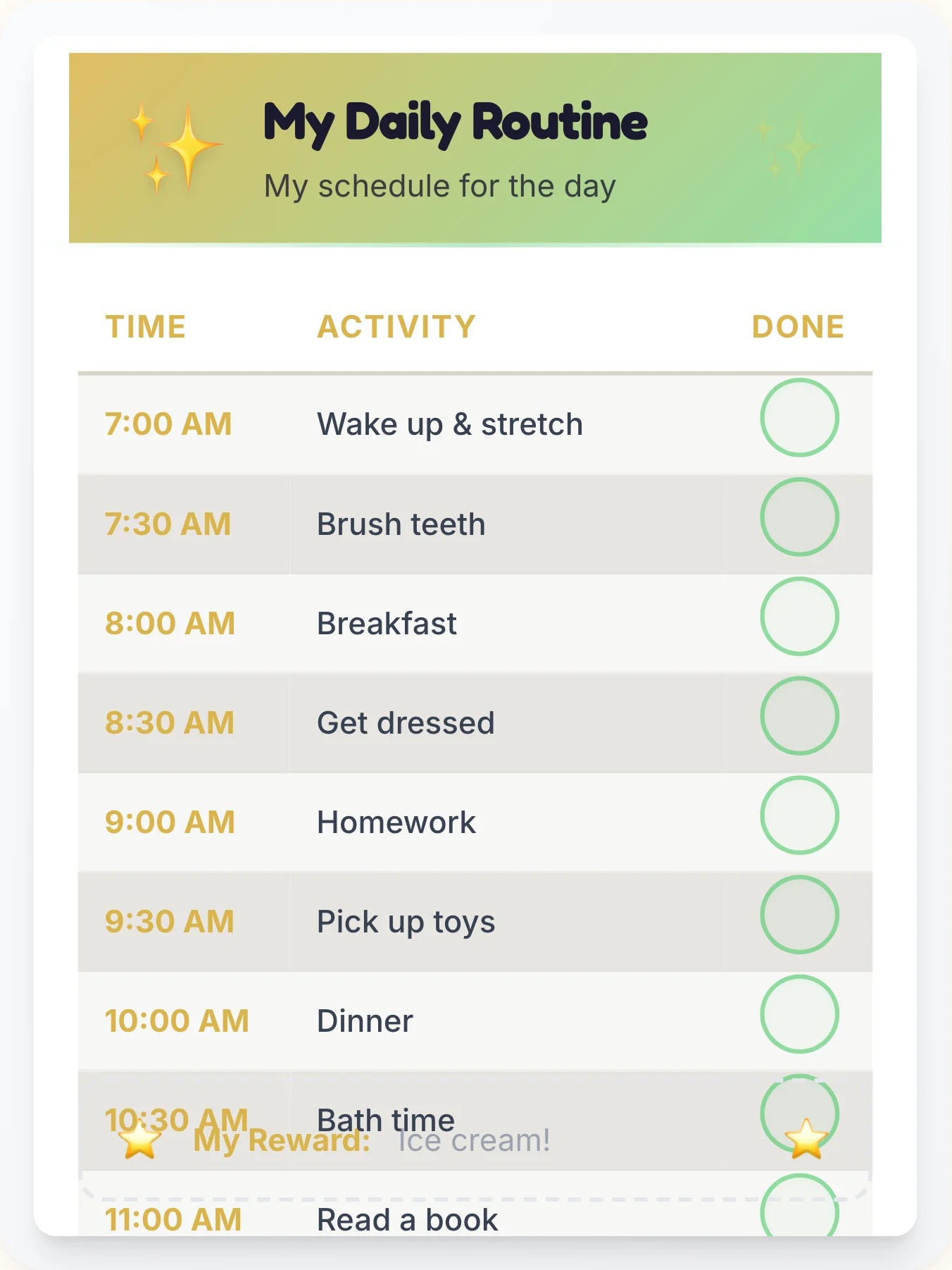 Happy Simplistic Time Planner - printable simplistic chore chart
