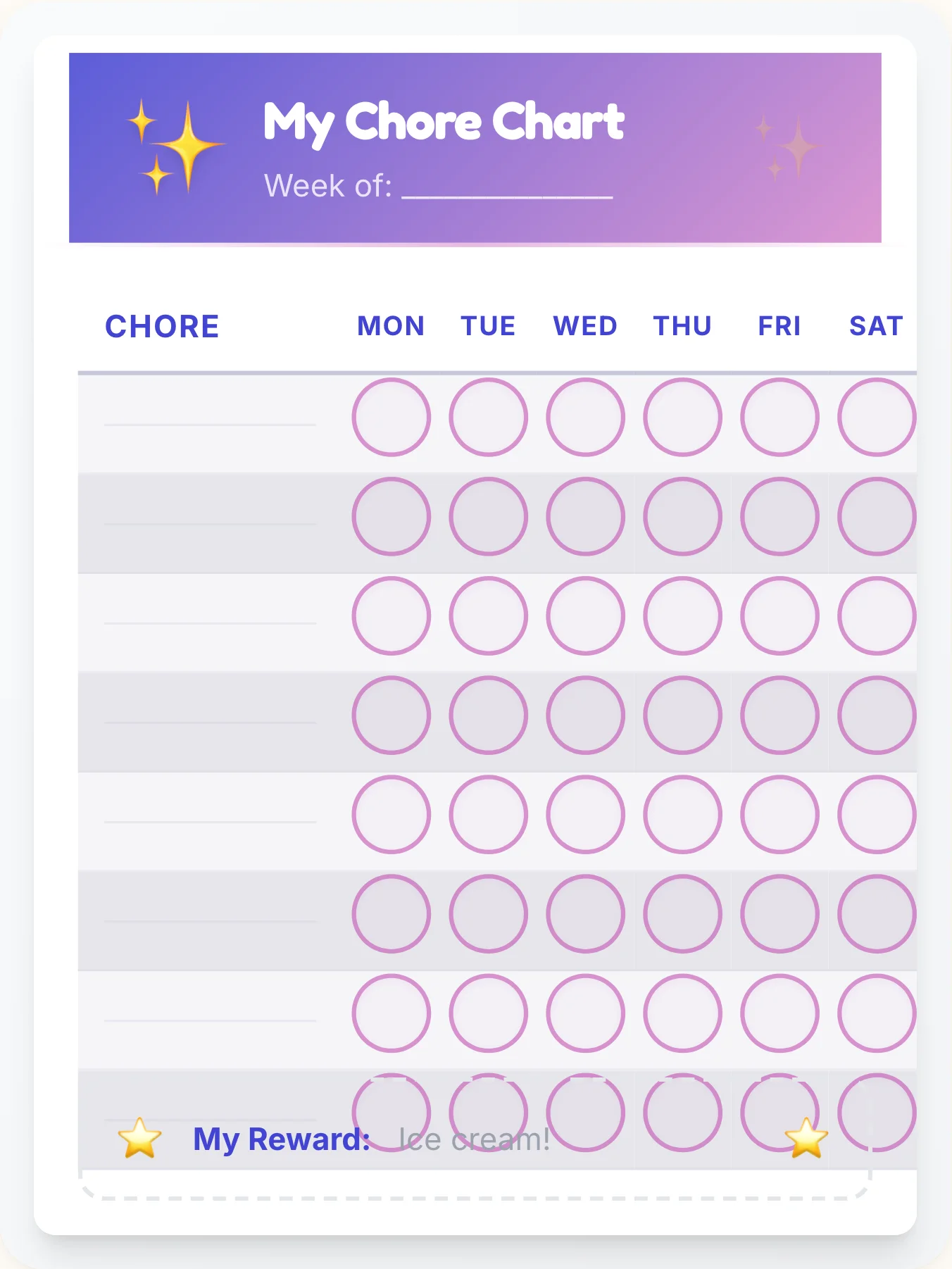 Natural Simplistic Open Template - printable simplistic chore chart