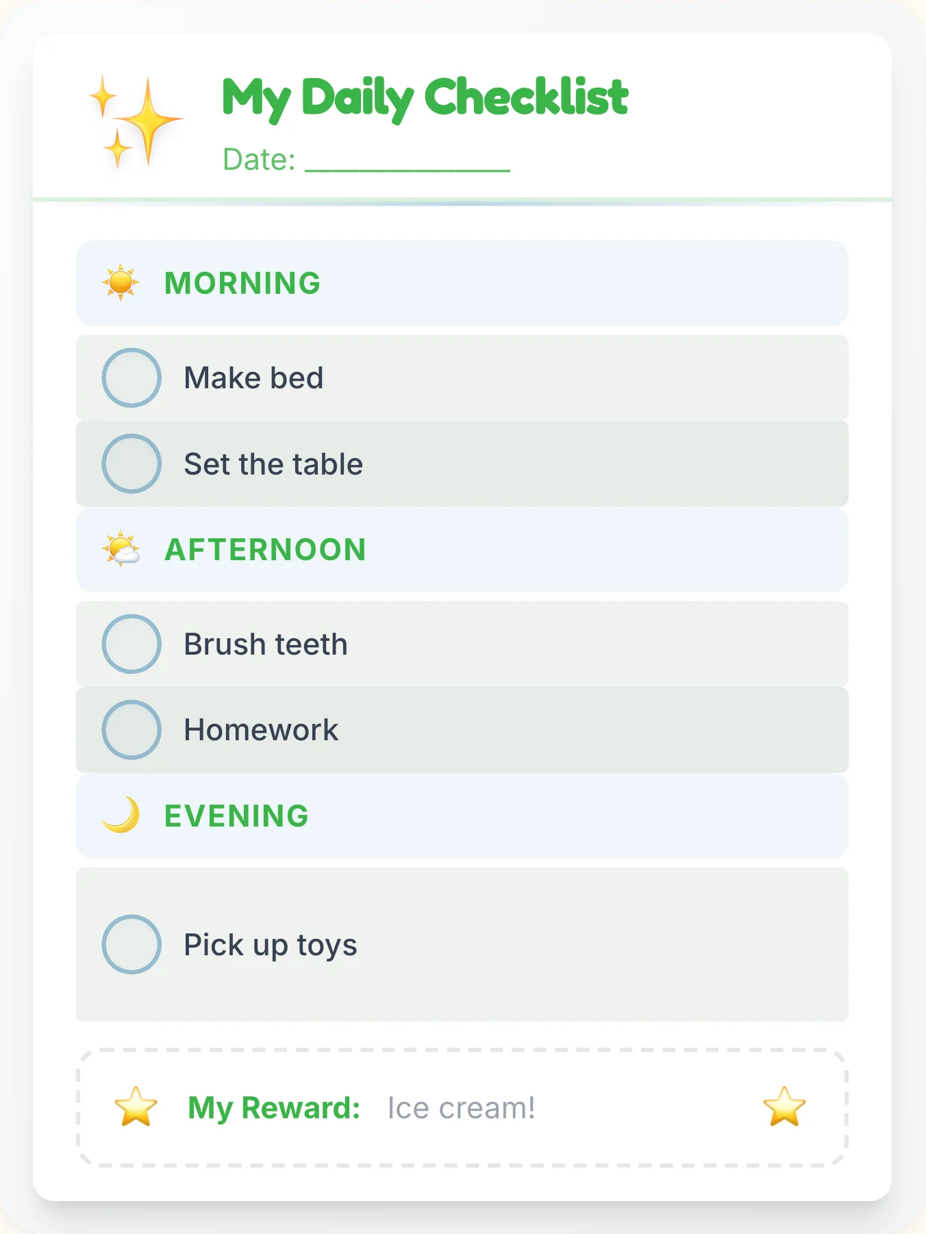 Vivid Simplistic Checklist - printable simplistic chore chart