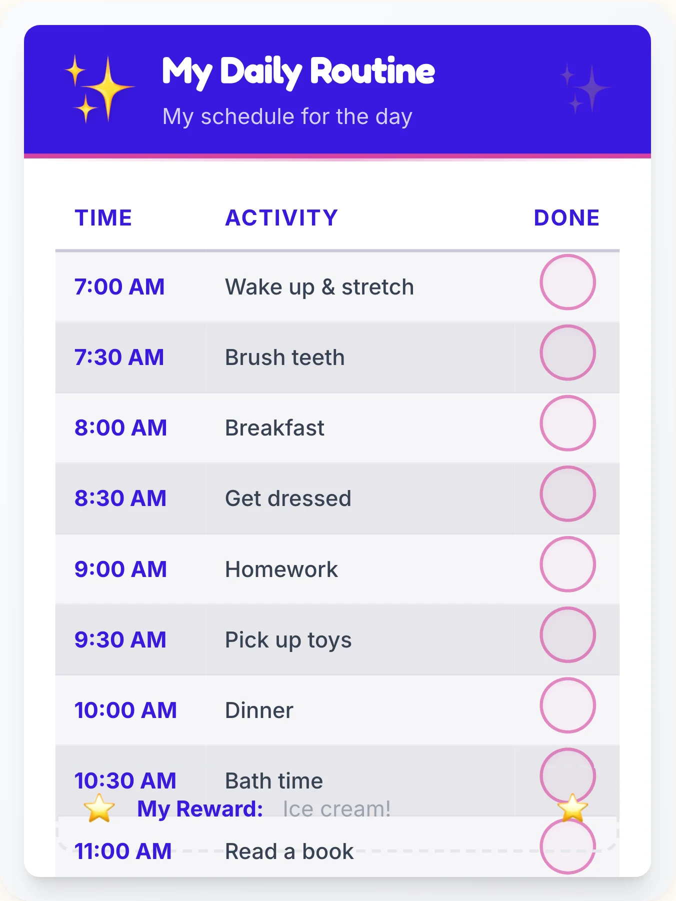 Peaceful Simplistic Time Planner - printable simplistic chore chart