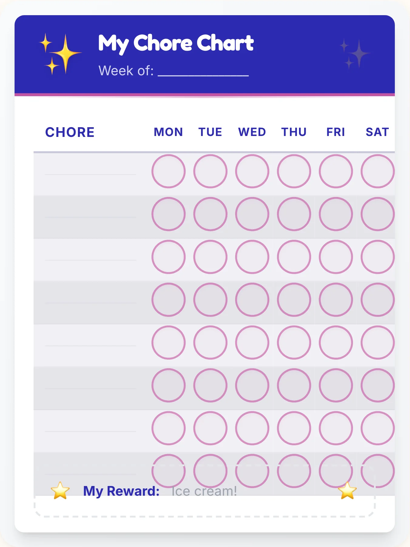Organic Simplistic Open Template - printable simplistic chore chart