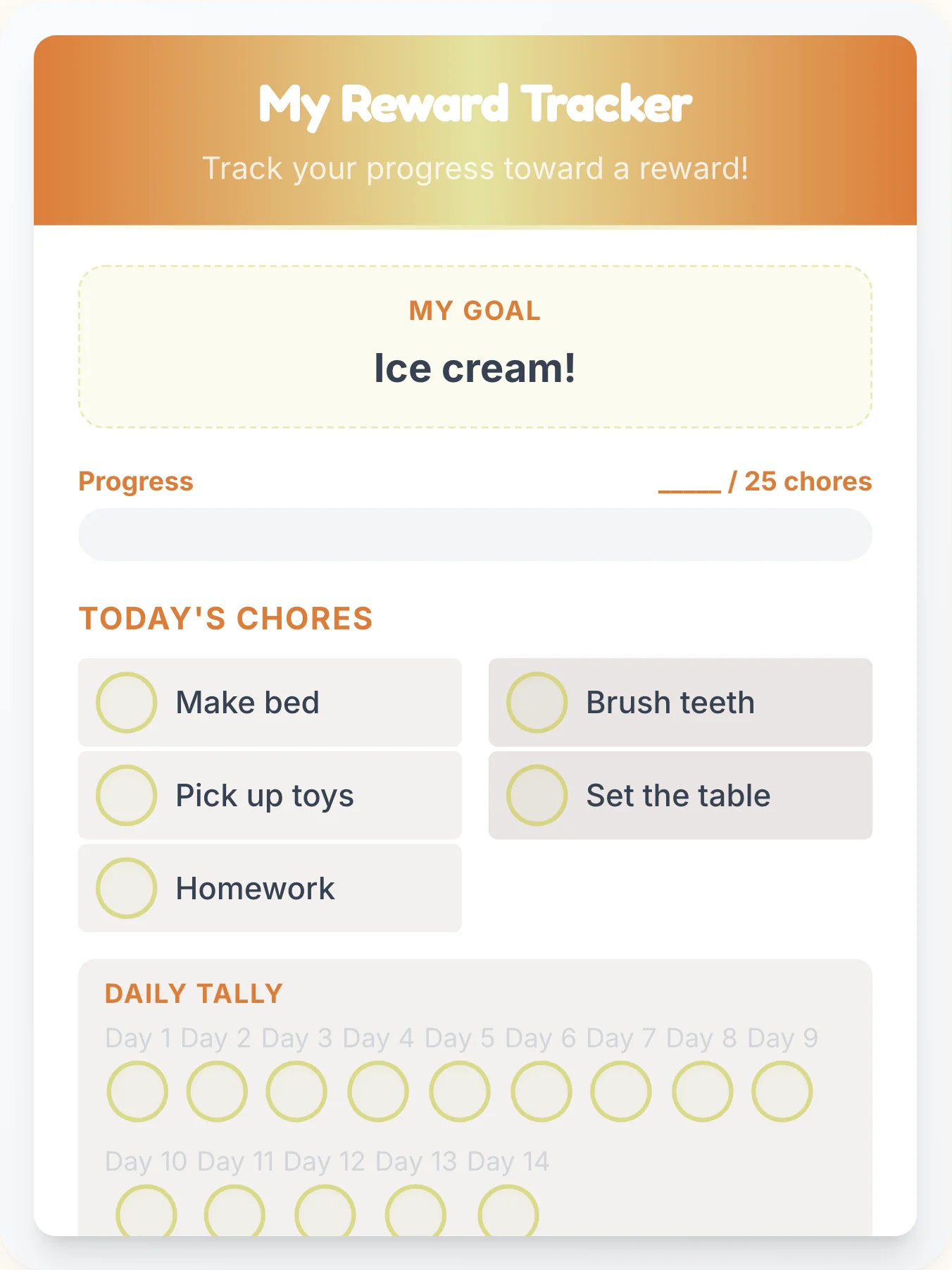 Fresh Simplistic Achievement Board - printable simplistic chore chart