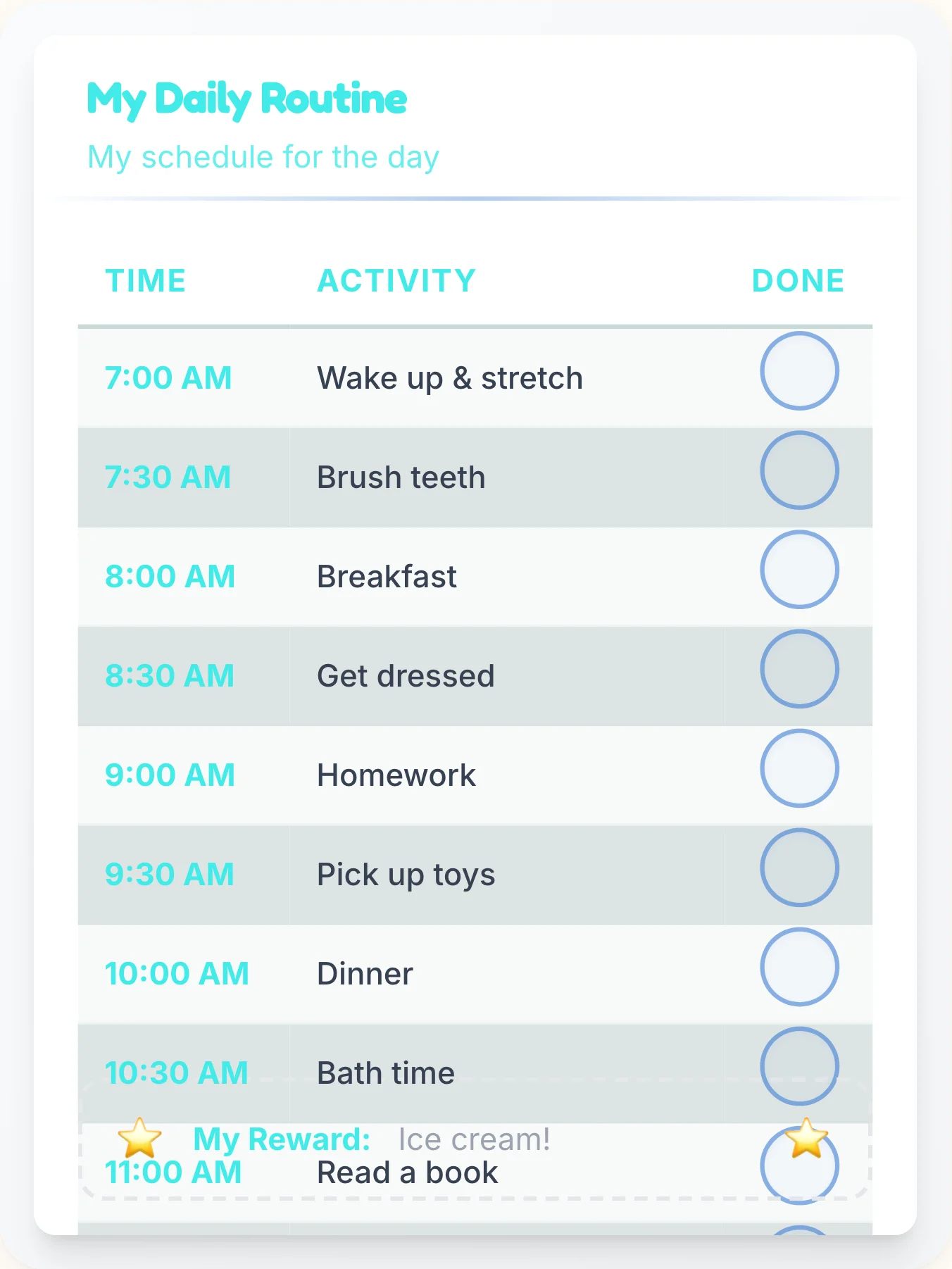 Gentle Simplistic Flow Chart - printable simplistic chore chart