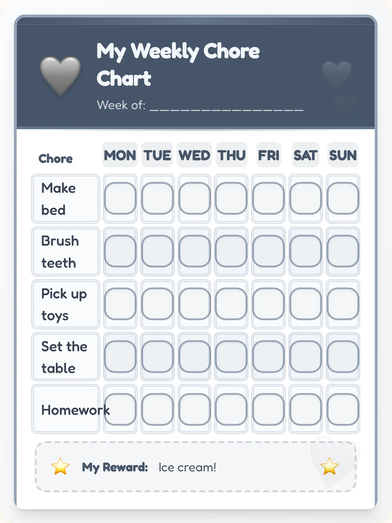 Slate Modern Chore Chart - printable slate chore chart