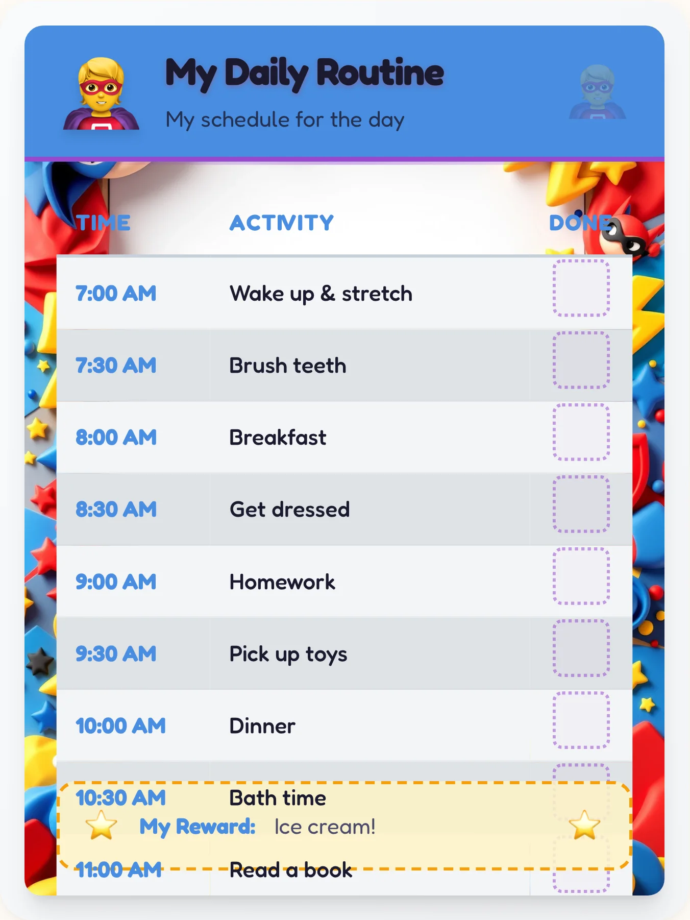 Kind Superhero Flow Chart - printable superhero chore chart