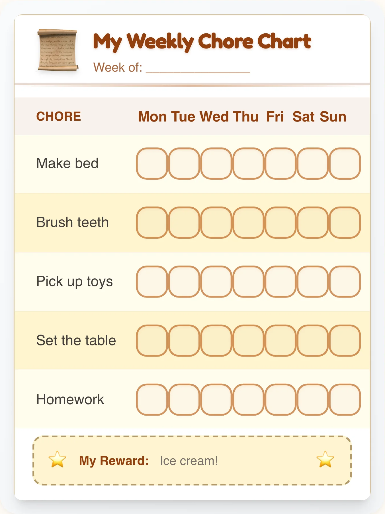 Vintage Chore Chart — Free Printable Template for Kids - printable vintage chore chart